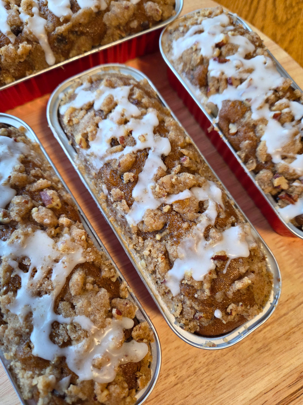 Chocolate Chip Pumpkin bread with Streusel and glaze