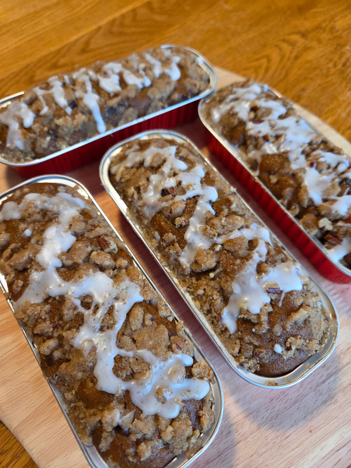 Chocolate Chip Pumpkin bread with Streusel and glaze