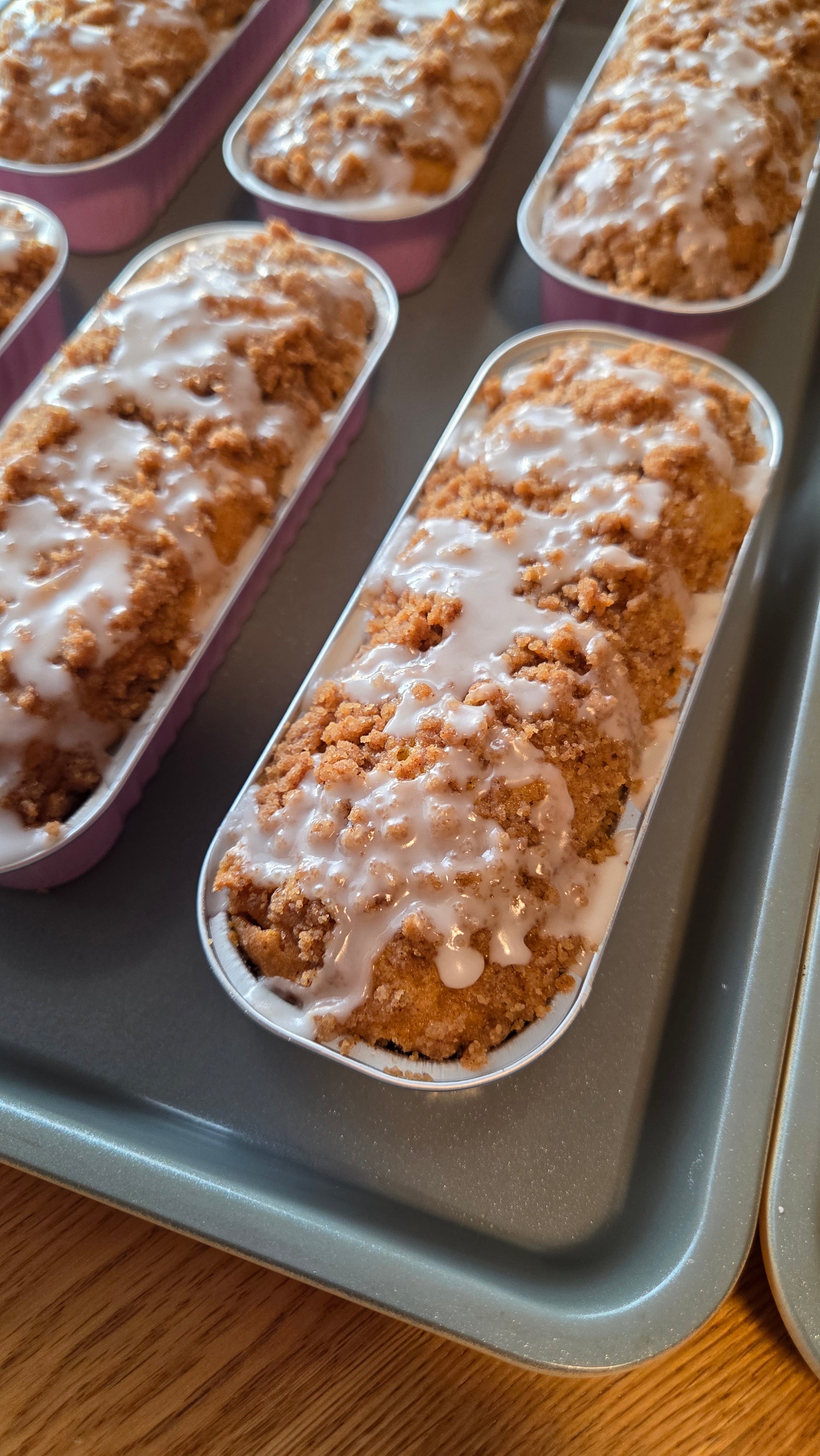 Cinnamon Streusel Bread with a powdered sugar glaze