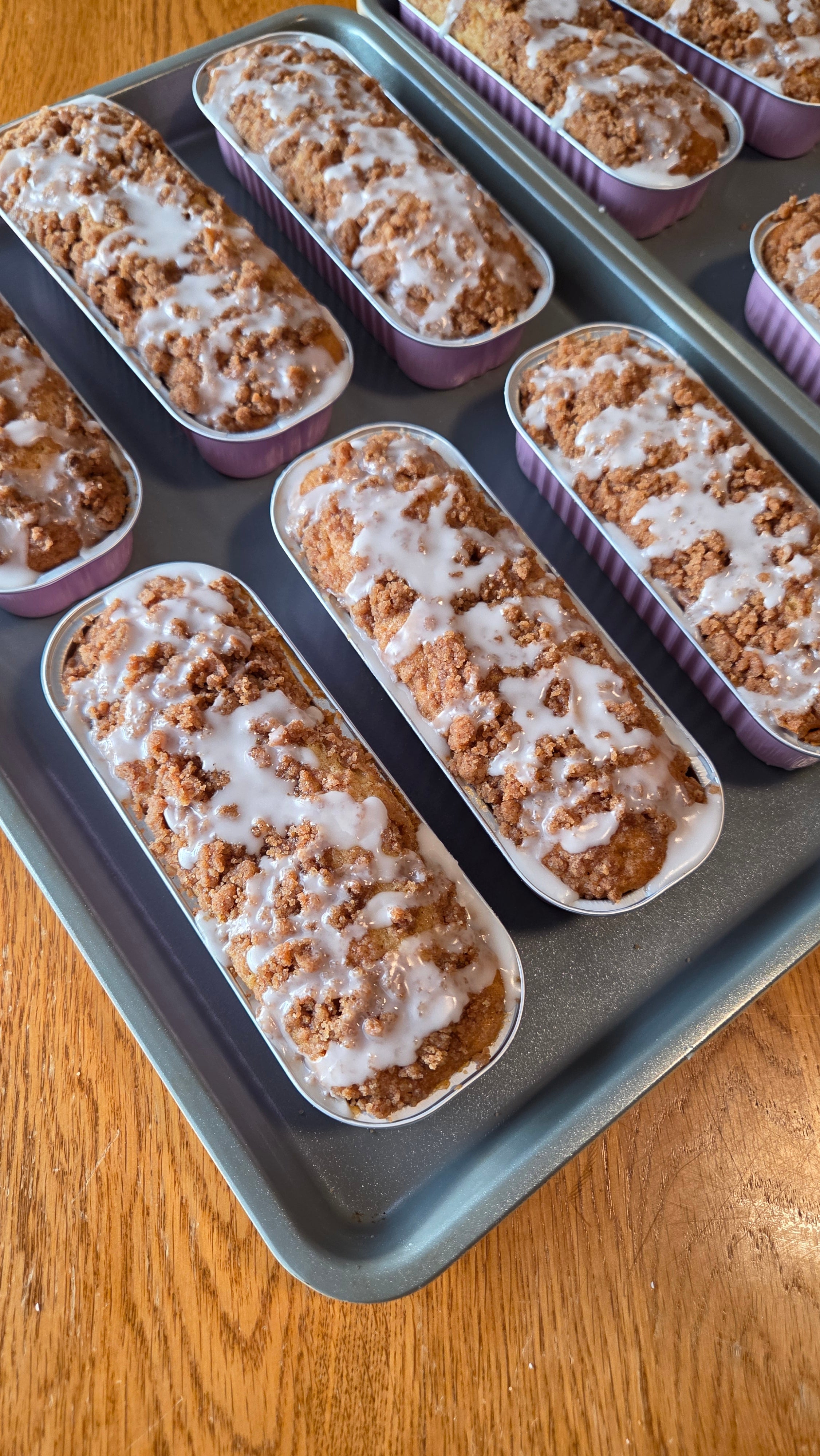 Cinnamon Streusel Bread with a powdered sugar glaze